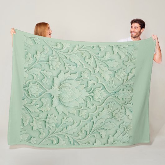 Jade Garten — Blasses Schilfgrün Persisch Fleecedecke (Beispiel)