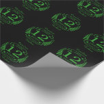 Jade Gemstone Hochzeitstag 12 Jahre Geschenkpapier<br><div class="desc">Ein Design, um 12 Jahre Ehe zu feiern. Dieses Design hat ein grünes (Jade ist der traditionelle Edelstein) farbiges Lorbeerdesign auf einem schwarzen Hintergrund. Der Text lautet JADE 12 Jahre Jubiläum. Ein romantisches Design, um Ihr 12. Jahr der Ehe zu feiern. Wenn Sie Hilfe bei der Anpassung dieses Designs möchten,...</div>