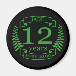 Jade Gemstone Hochzeitstag 12 Jahre Magnet