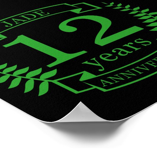 Jade Gemstone Hochzeitstag 12 Jahre Poster (Ecke)