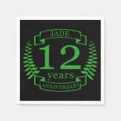 Jade Gemstone Hochzeitstag 12 Jahre Serviette (Vorderseite)