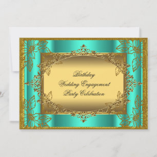 Jade Gold Geburtstag Hochzeit Verlobung TEMPLATE Einladung