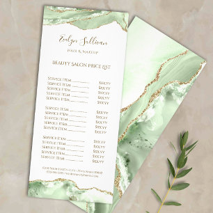 Jade Green agate Preisliste Rack Card Werbekarte
