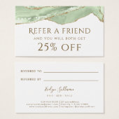 Jade Green Agate Referenzkarte (Vorne & Hinten)