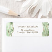 Jade green agate return address label (Insitu)