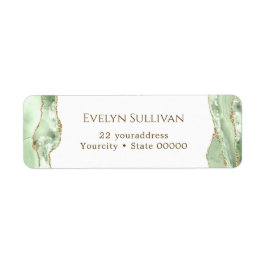 Jade green agate return address label