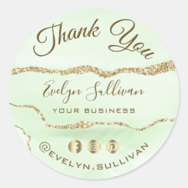 Jade Green Agate Vielen Dank für den klassischen R Runder Aufkleber