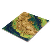 Jade Green and Bronze Gold Abstract Fliese (Seite)