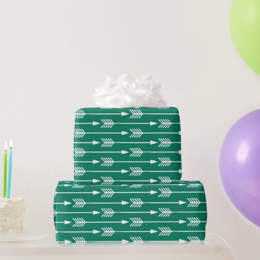 Jade Green Arrows Pattern Geschenkpapier (Partygeschenke)