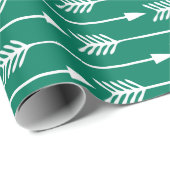 Jade Green Arrows Pattern Geschenkpapier (Rolleneckpunkt)