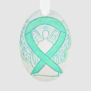 Jade Green Awareness Ribbon Angel Ornament