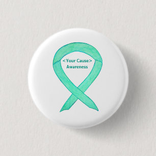 Jade Green Awareness Ribbon Custom Button Button