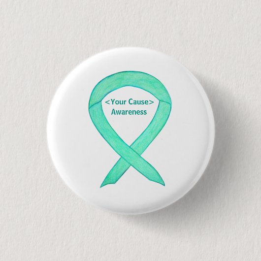 Jade Green Awareness Ribbon Custom Button Button (Vorderseite)
