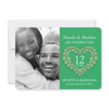 Jade green beaded Herz 12. Hochzeit Jubiläum