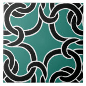 Jade Green Black Celtic Knot Nahtlose Muster Tile Fliese (Vorderseite)