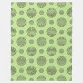 Jade Green Chinese Shou Langlebigkeitsfigur Fleecedecke (Vorderseite)