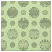 Jade Green Chinese Shou Langlebigkeitsfigur Stoff (Muster)