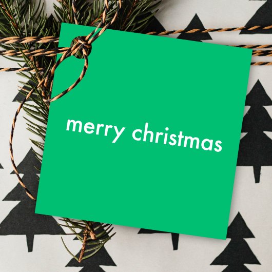 Jade Green Christmas | Lebhafter Trendy Minimal Geschenkanhänger