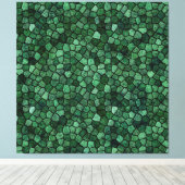 Jade Green Cobbled Patchwork Terrazo Muster Leinwanddruck (Insitu (Holzboden))