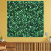 Jade Green Cobbled Patchwork Terrazo Muster Leinwanddruck (Insitu (Wohnzimmer))