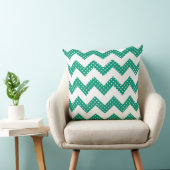 Jade Green Dots ChevronThrow Kissen (Stuhl )