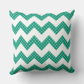 Jade Green Dots ChevronThrow Kissen (Rückseite)