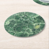 Jade Green Gemstone Pattern Runder Pappuntersetzer (Angewinkelt)