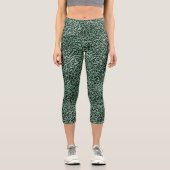 Jade Green Leopard Capri Leggings (Vorderseite)