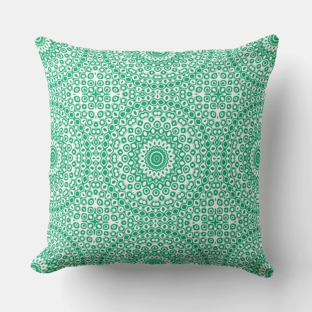 Jade Green Mandala Pattern Kissen (Vorderseite)
