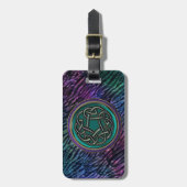 Jade Green Metal Celtic Knot Gepäckanhänger (Vorderseite vertikal)