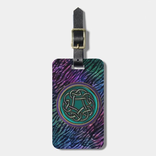 Jade Green Metal Celtic Knot Gepäckanhänger (Vorderseite vertikal)