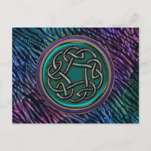 Jade Green Metal Celtic Knot Postkarte