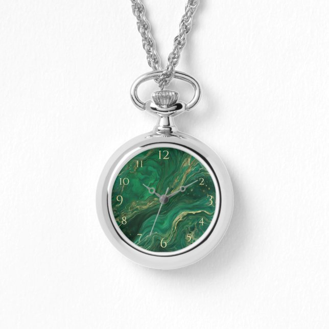 Jade Green Necklace Watch Armbanduhr (Vorderseite)