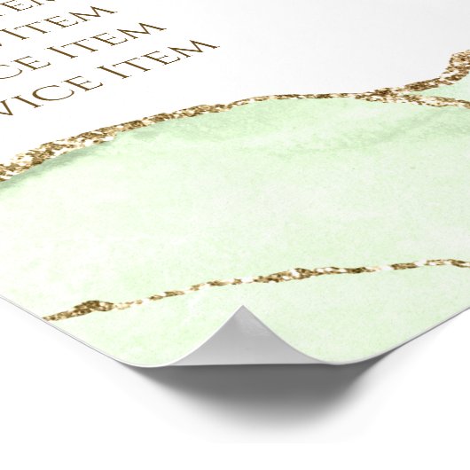 Jade green Price List Poster (Ecke)