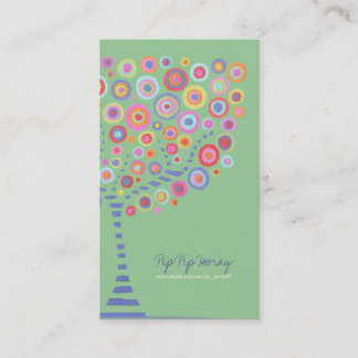 Jade Green Retro Circle Tree Online Store Card Visitenkarte