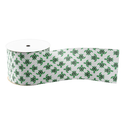 Jade Green Sea Turtle Mosaic Design Ripsband (Spule)