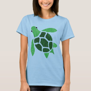 Jade Green Sea Turtle Mosaik Artwork T-Shirt