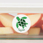 Jade Green Sea Turtle Mosaik mit Namen Etiketten (Befestigt)