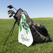 Jade Green Sea Turtle Mosaik mit Namen Golfhandtuch (Gras)