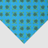 Jade Green Sea Turtle on Ocean Blue Background Seidenpapier (Ausschnitt)