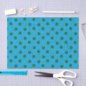 Jade Green Sea Turtle on Ocean Blue Background Seidenpapier (Handwerk)
