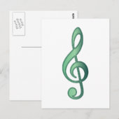 Jade Green Treble Clef Postkarte (Vorne/Hinten)