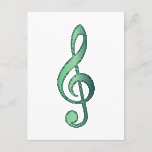 Jade Green Treble Clef Postkarte (Vorderseite)