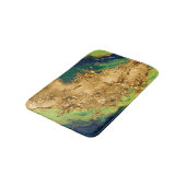 Jade Green und Bronze Gold Abstrakt Badematte (Schrägansicht)