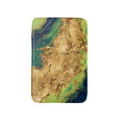Jade Green und Bronze Gold Abstrakt Badematte (Vorderseite Vertikal)