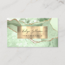 Jade Green und Gold Agate Business Card Visitenkarte