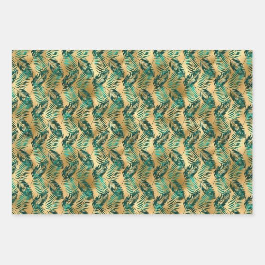 Jade Green und Gold Foil Look Geschenkpapier Set (Vorderseite 2)
