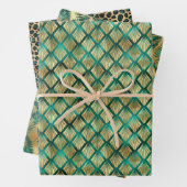 Jade Green und Gold Foil Look Geschenkpapier Set (Beispiel)