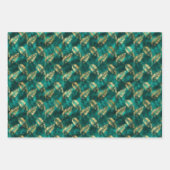 Jade Green und Gold Foil Look Leopard Print Geschenkpapier Set (Vorderseite 3)