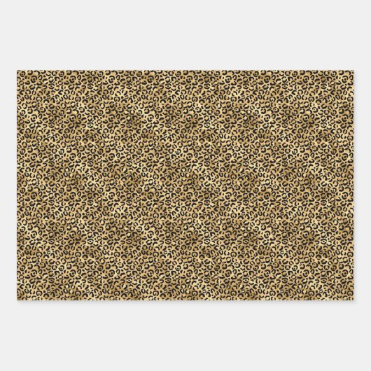 Jade Green und Gold Foil Look Leopard Print Geschenkpapier Set (Vorderseite)